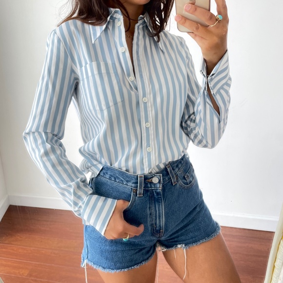 Michael Kors Collection Striped Poplin blouse - Picture 2 of 10